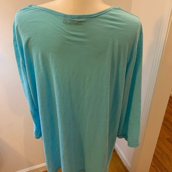 Kaktus teal cotton/poly top, size 16-18 - Picture 6 of 6